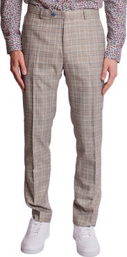 PAISLEY & GRAY Downing Slim Flat Front Plaid Dress Pants