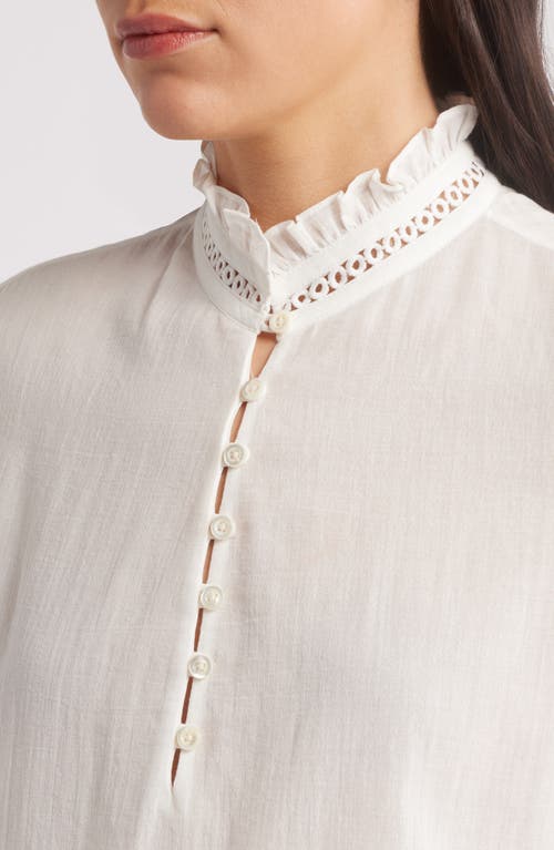 Frame The Ruffle Collar Top In White