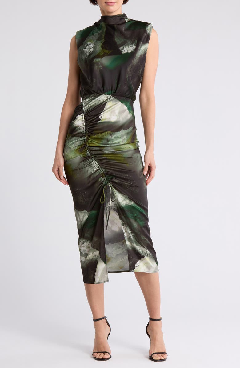 AllSaints Isa Sleeveless Dress, Main, color, Appalachian Black