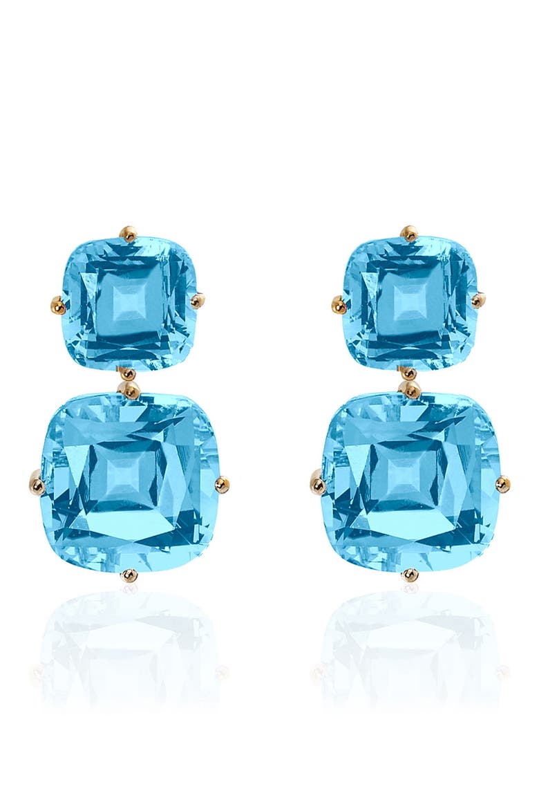 Gossip Double Drop Earrings, Main, color, PALE BLUE