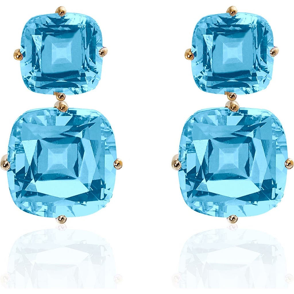GOSHWARA Gossip Double Drop Earrings in Pale Blue  product