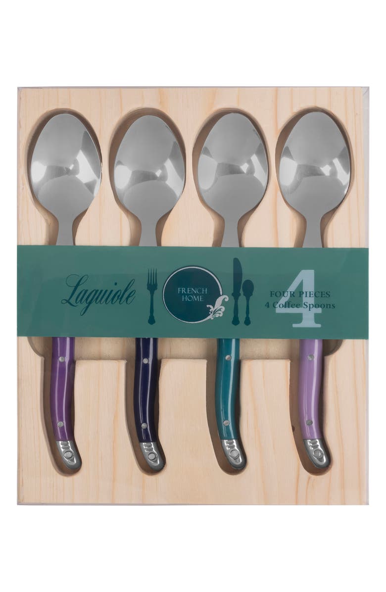 FRENCH HOME 4-Piece Coffee Spoon Set, Alternate, color, Plum Rose