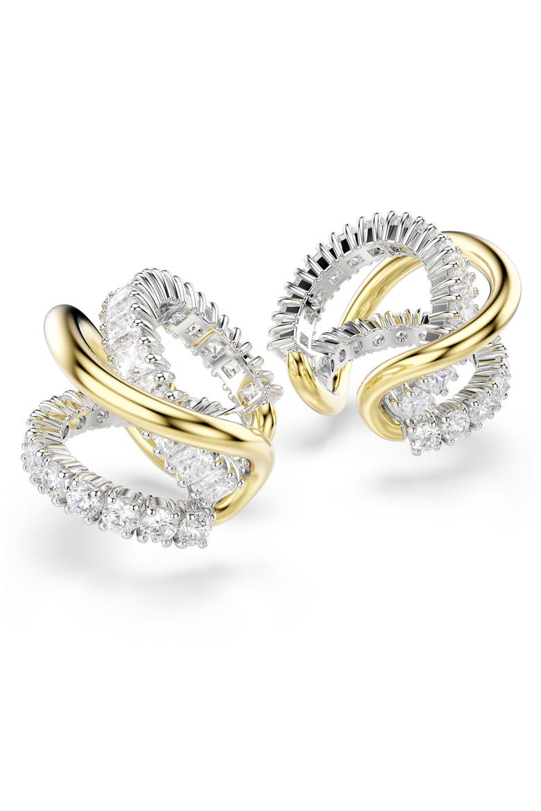 Hyperbola Ear Cuffs, Alternate, color, GOLD/ WHITE