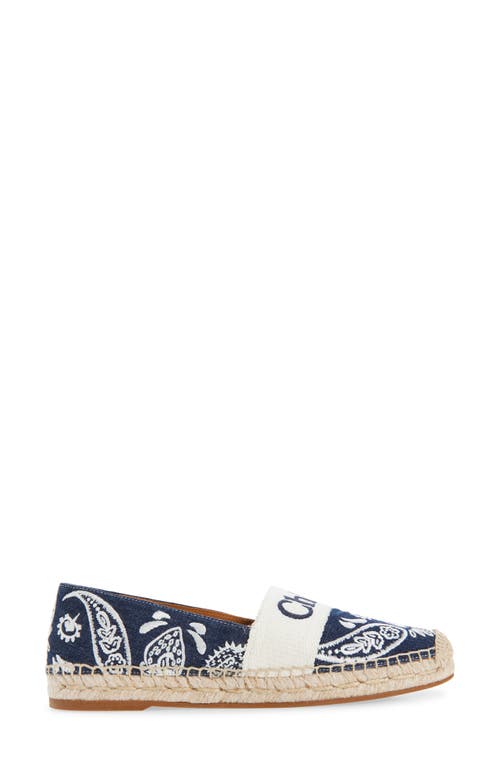 Chloé Logo Espadrille Flat In Blue