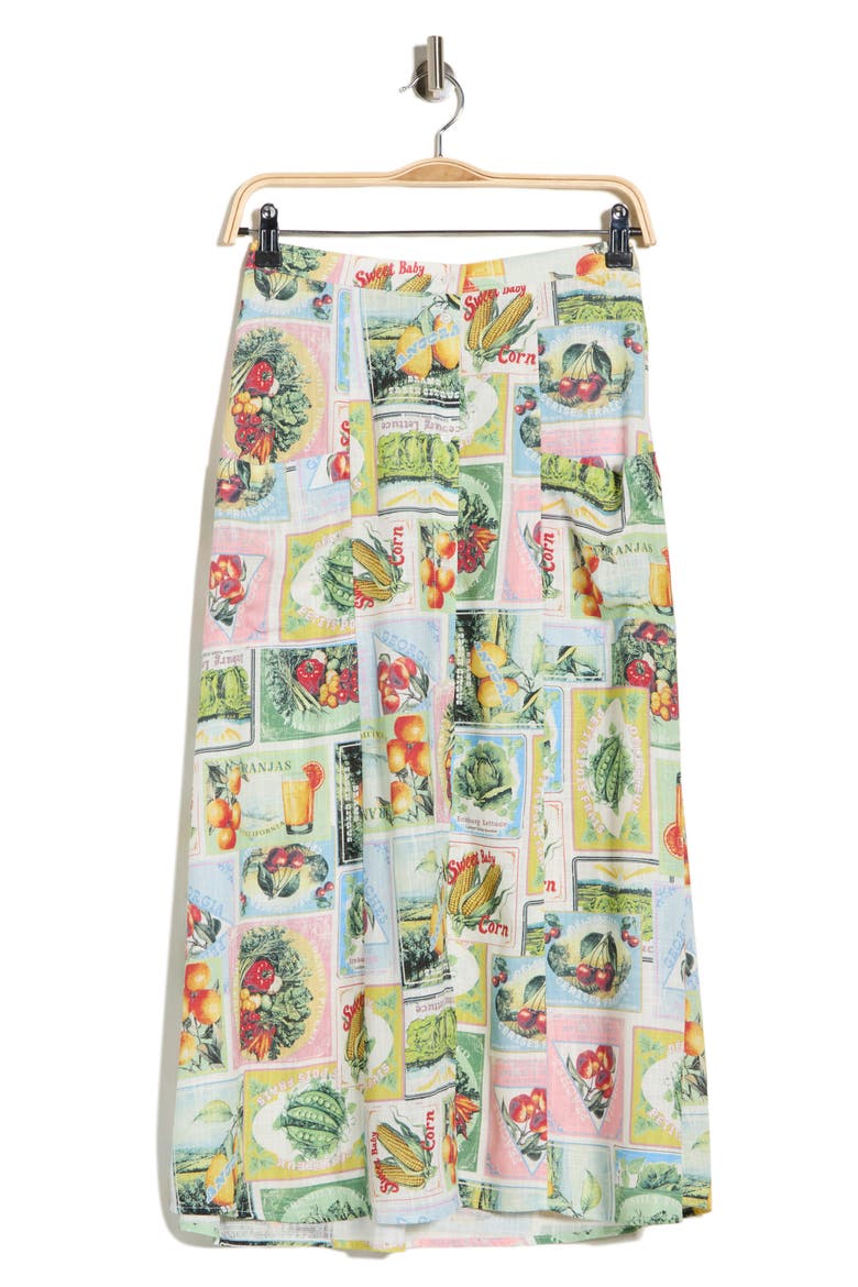 Button Front Skirt, Main, color, R014 MULTI