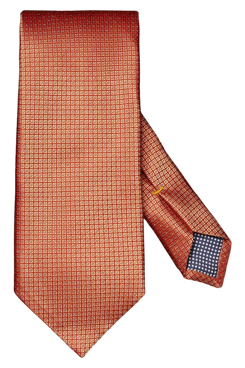 Micro Geo Silk Jacquard Tie, Main, color, MEDIUM ORANGE