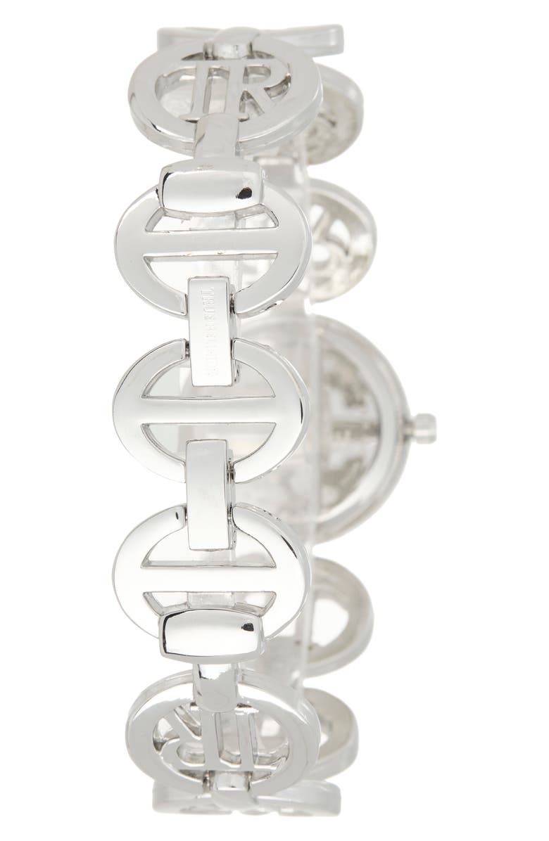 True Religion Logo Link Bracelet Watch, 24mm, Alternate, color, Silver