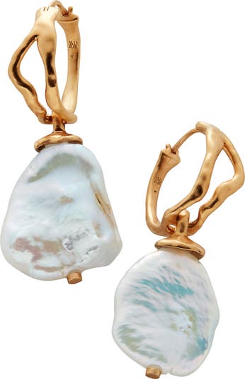 【MONICA VINADER】18KYGヴェルメイユ Keshi パール ピアス Monica Vinader 18ct Gold-Plated Vermeil Silver Nura Keshi