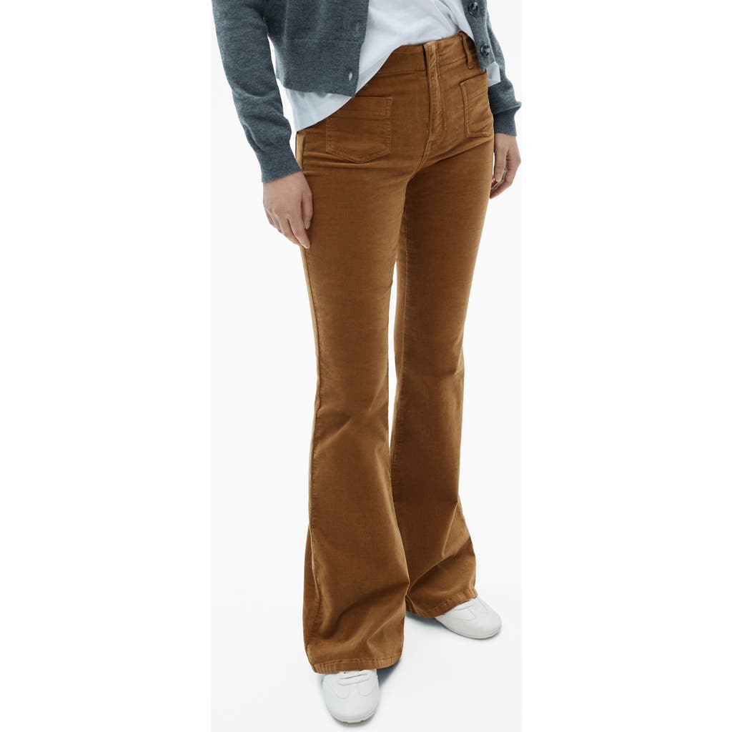 Mango Britney Flare Corduroy Pants In Medium Brown