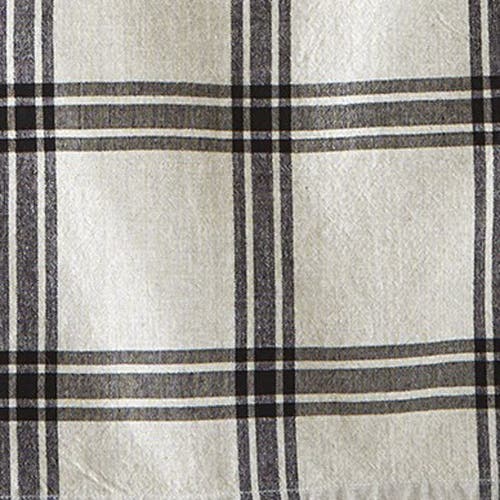 Tag Set Of 2 Black Stone Wide Stripe And Check On Beige Background Cotton   Kitchen Dishtowels 26l X In Multi