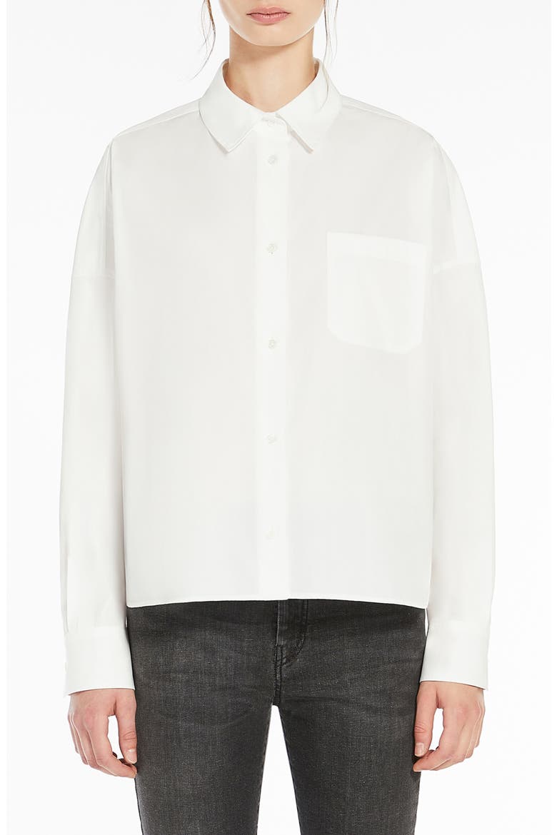 Aureo Cotton Button-Up Shirt, Main, color, WHITE