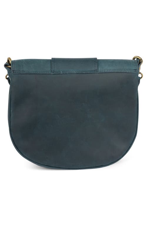 Jeffrey Campbell Side-quest Leather Crossbody Bag In Dark Blue Bronze