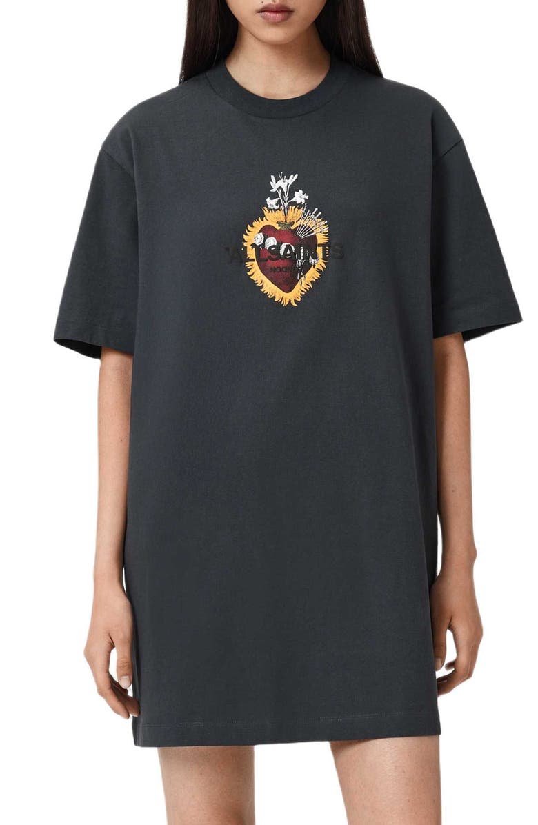 AllSaints Heartfelt T-Shirt Dress, Main, color,