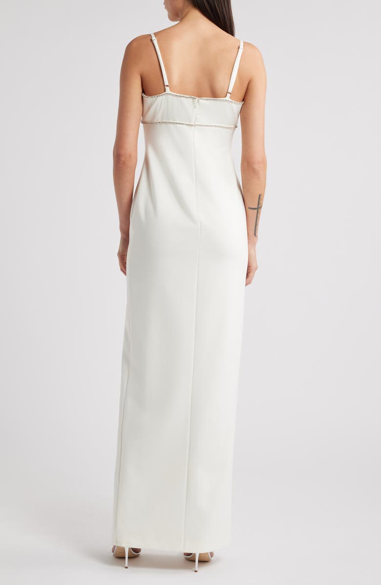 LIKELY Edna Rhinestone Detail Column Gown, Alternate, color, White