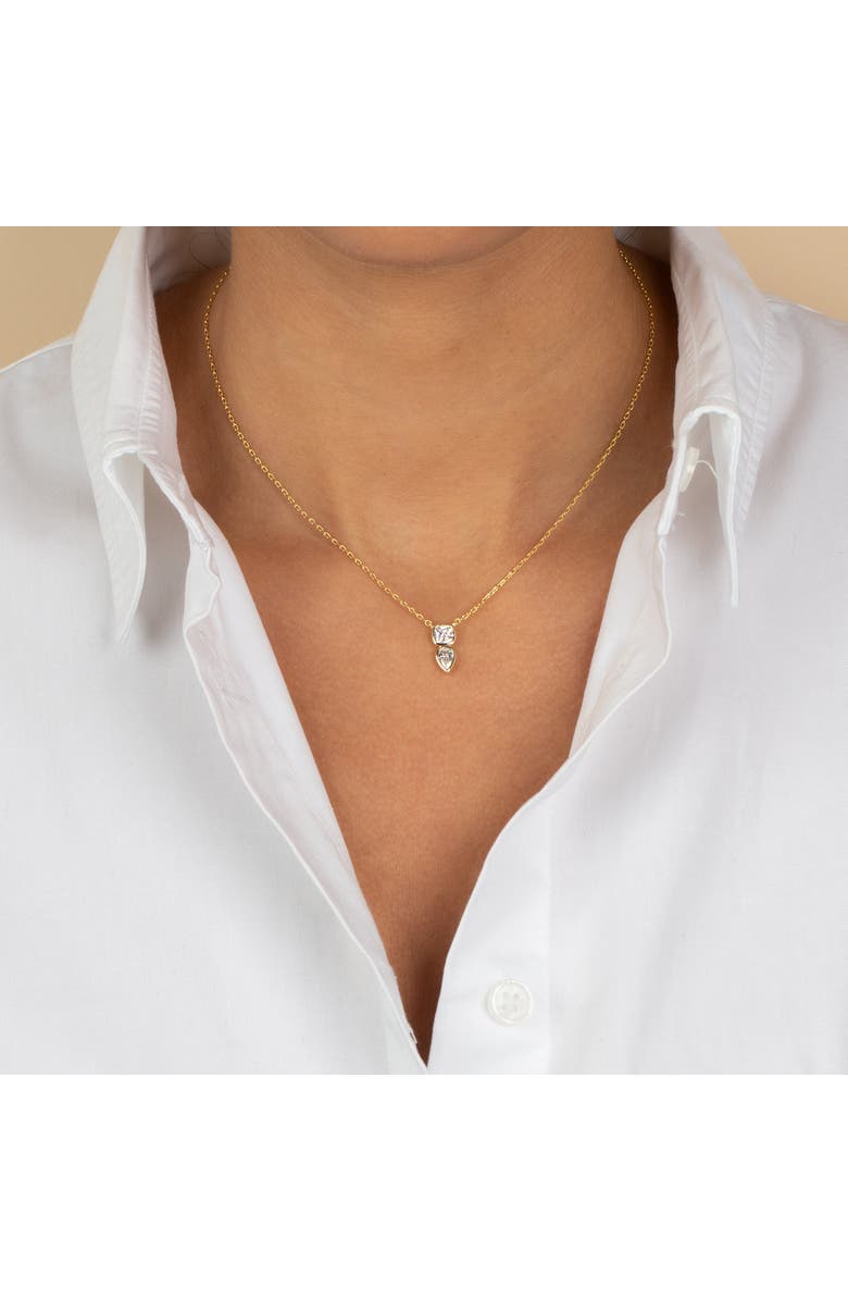 BY ADINA EDEN CZ Bezel Square X Teardrop Pendant Necklace, Alternate, color, 