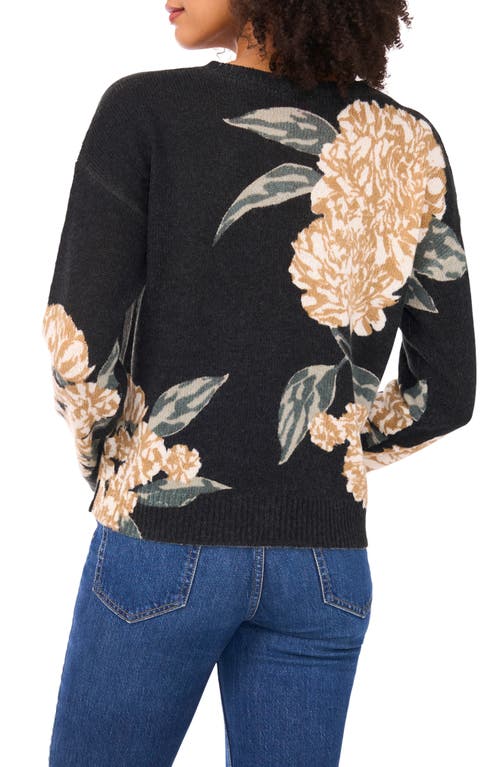 Vince Camuto Print Pullover Sweater In Black