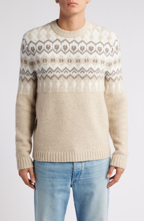 Fair Isle Jacquard Crewneck Sweater