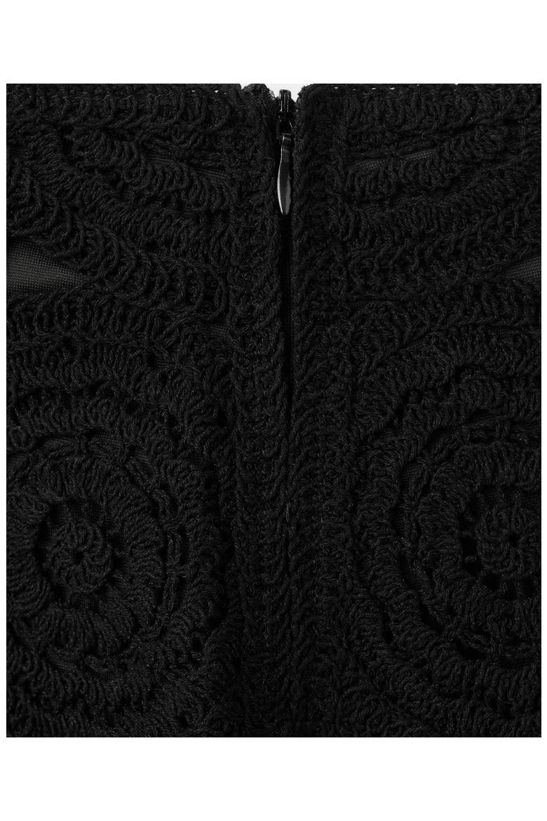 Cotton Blend Crochet Miniskirt, Alternate, color, BLACK