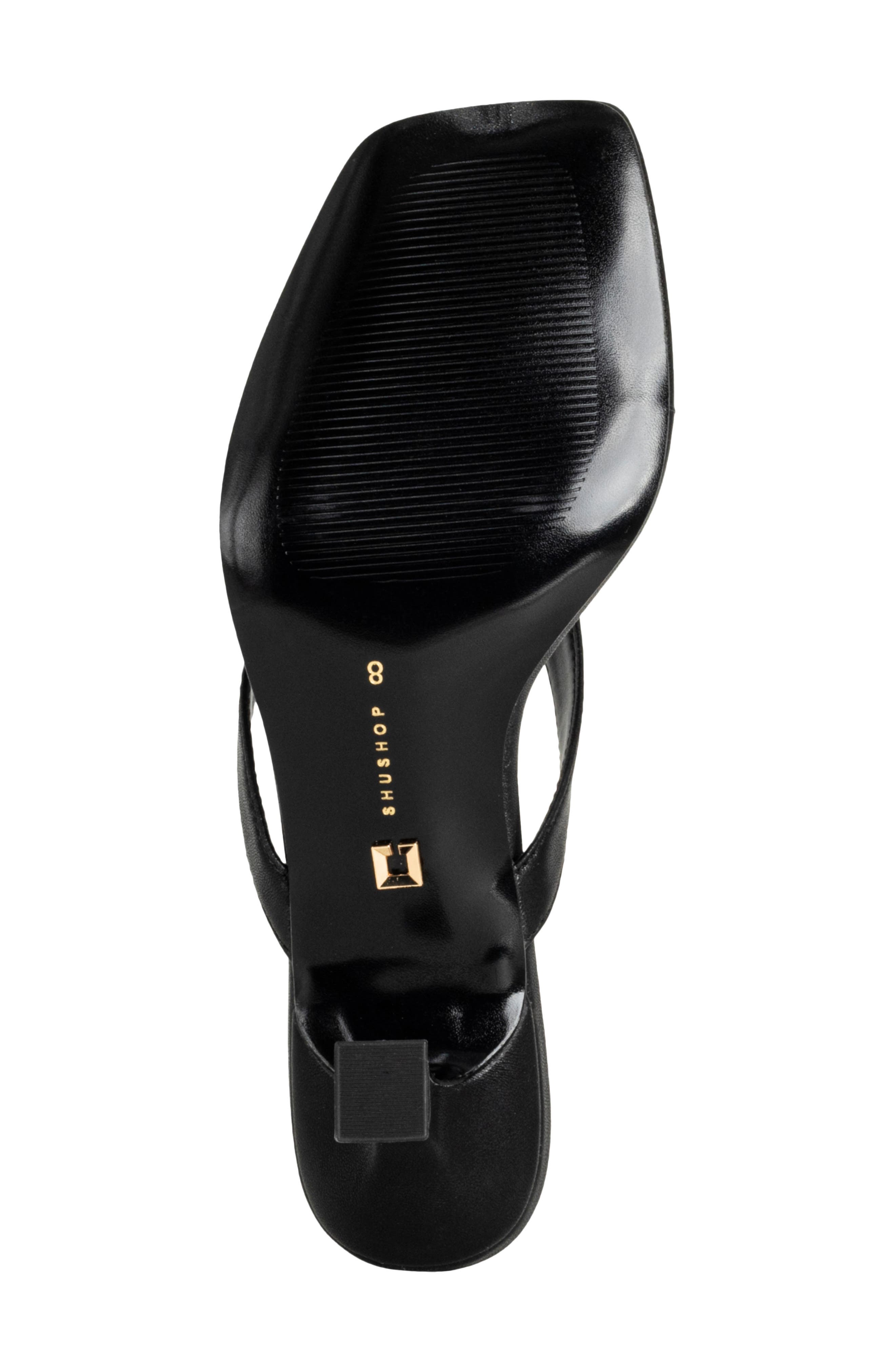 SHUSHOP Franny Kitten Heel Flip Flop, Alternate, color, Black