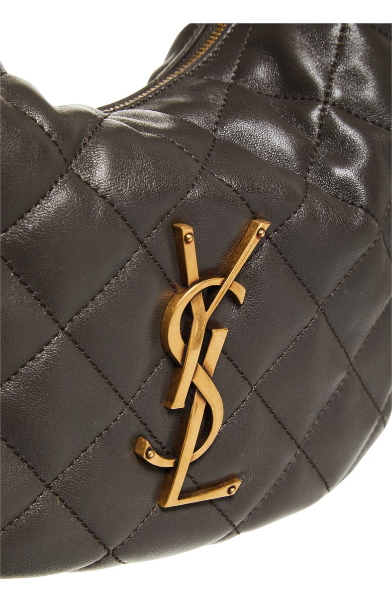 Saint Laurent Baby Icare Quilted Leather Hobo Bag, Alternate, color, Urban Grey