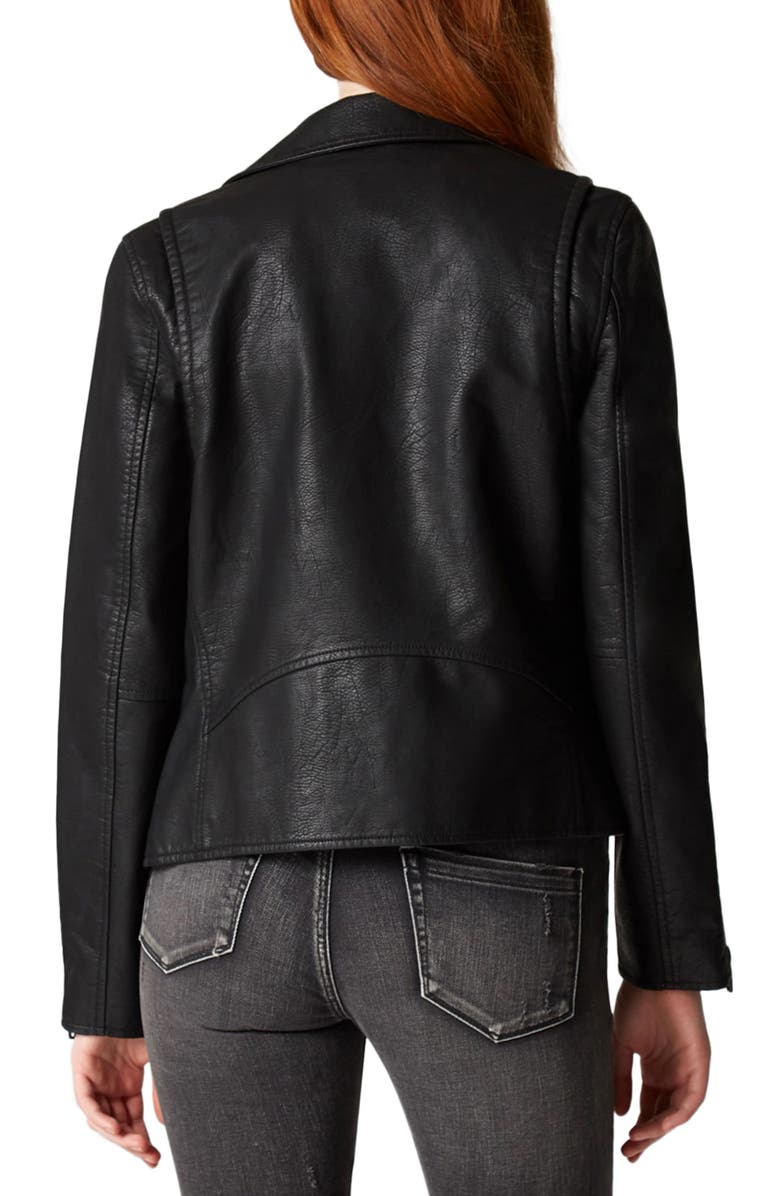 BLANKNYC Faux Leather Moto Jacket, Alternate, color, Onyx