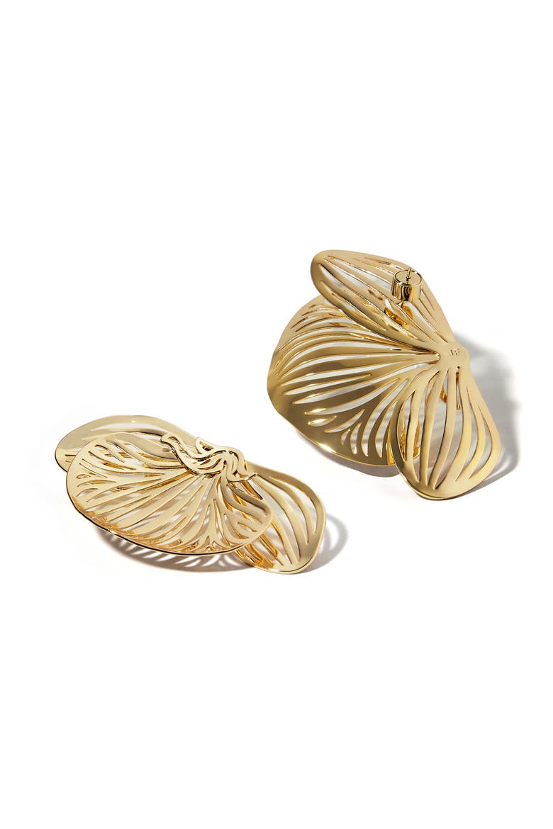 Orchid Stud Earring (Nordstrom Exclusive), Alternate, color, YELLOW GOLD