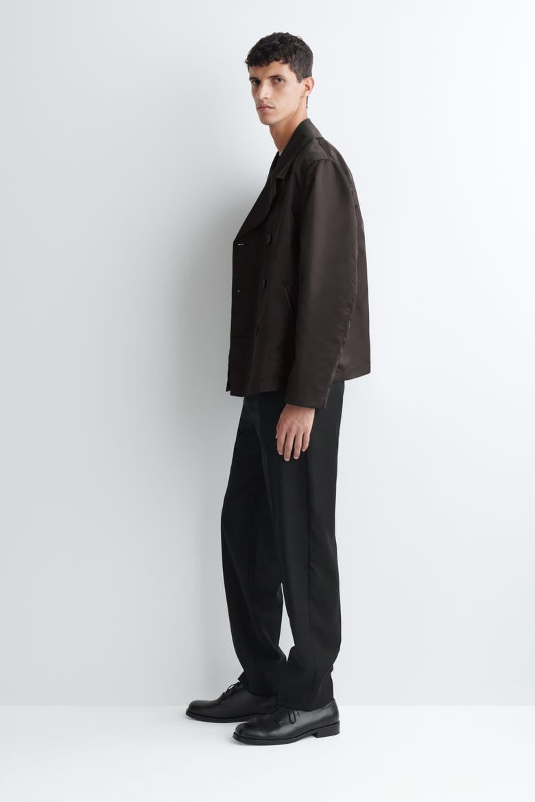 Technical Nylon Short Trench Jacket, Alternate, color, DARK BROWN