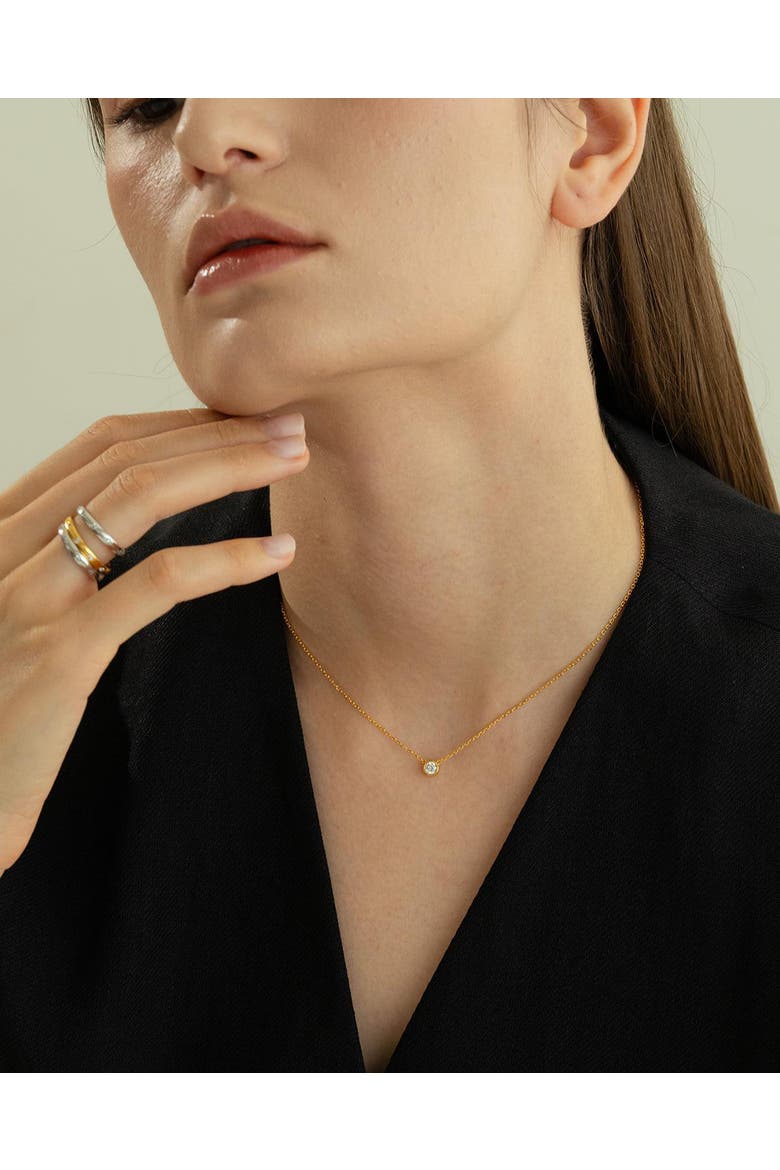 Sterling Silver 18k Gold Plated Margot Necklace Dainty Everyday Chic, Alternate, color, Gold