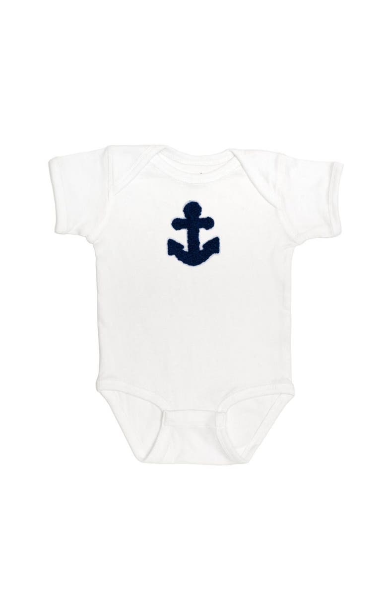 Sweet Wink Anchor Patch Short Sleeve Bodysuit, Main, color,