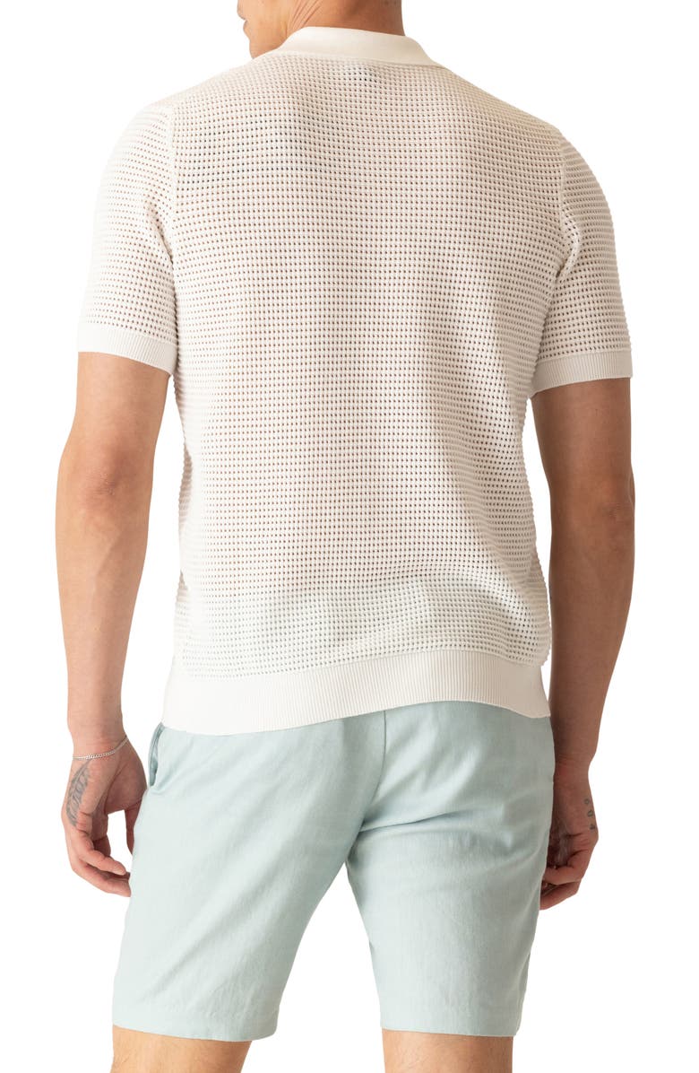 DEKE Modern Open Knit Polo, Alternate, color, White
