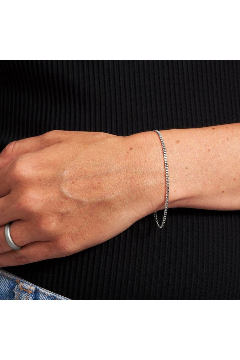 Diamond Cut Curb Chain Bracelet, Alternate, color, Platinum