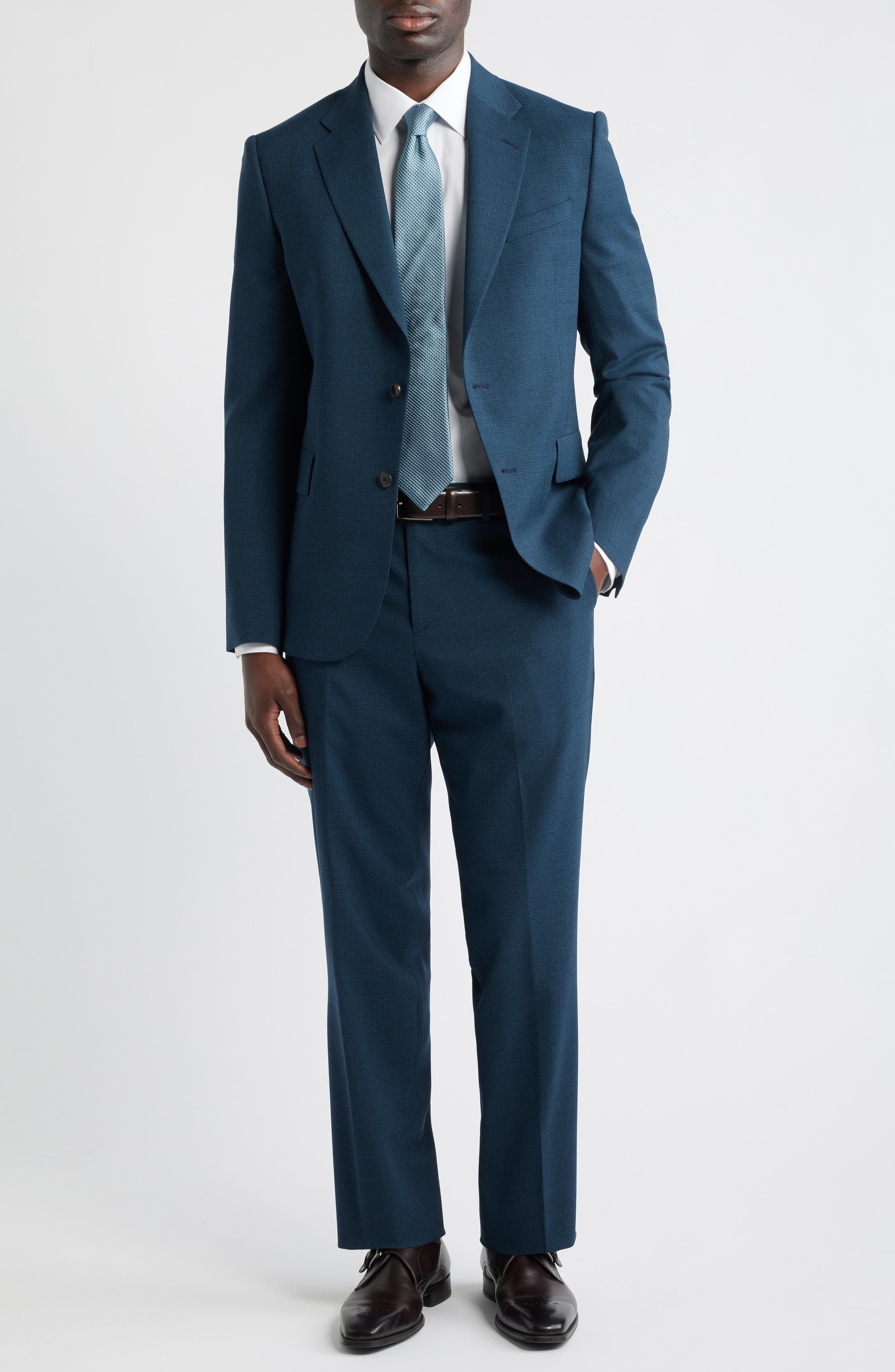 Paul Smith Camberwell Tailored Fit Blue Windowpane Check Wool Suit