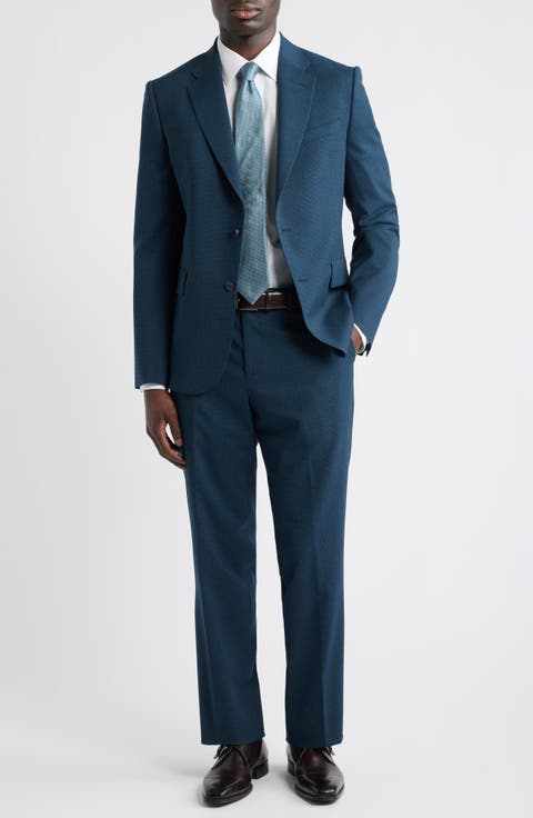 Camberwell Tailored Fit Water Repellent Dark Green Wool Suit