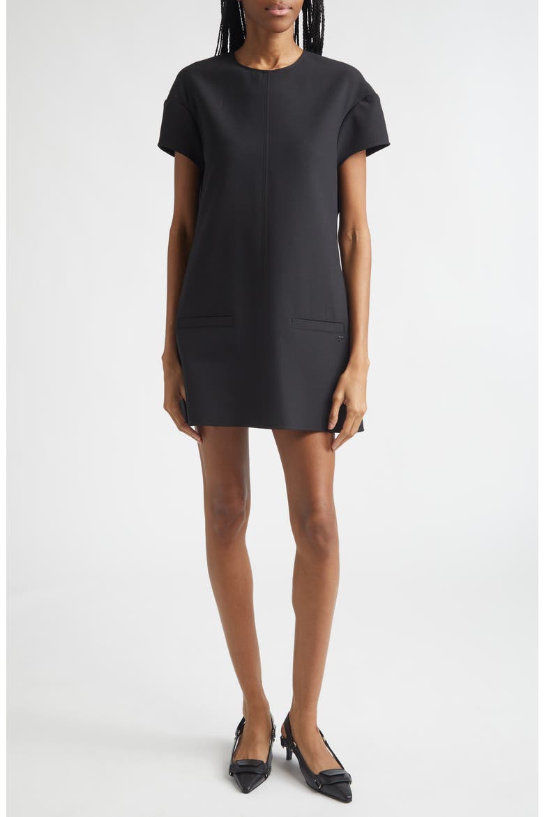 Heritage Crepe Minidress, Main, color, BLACK