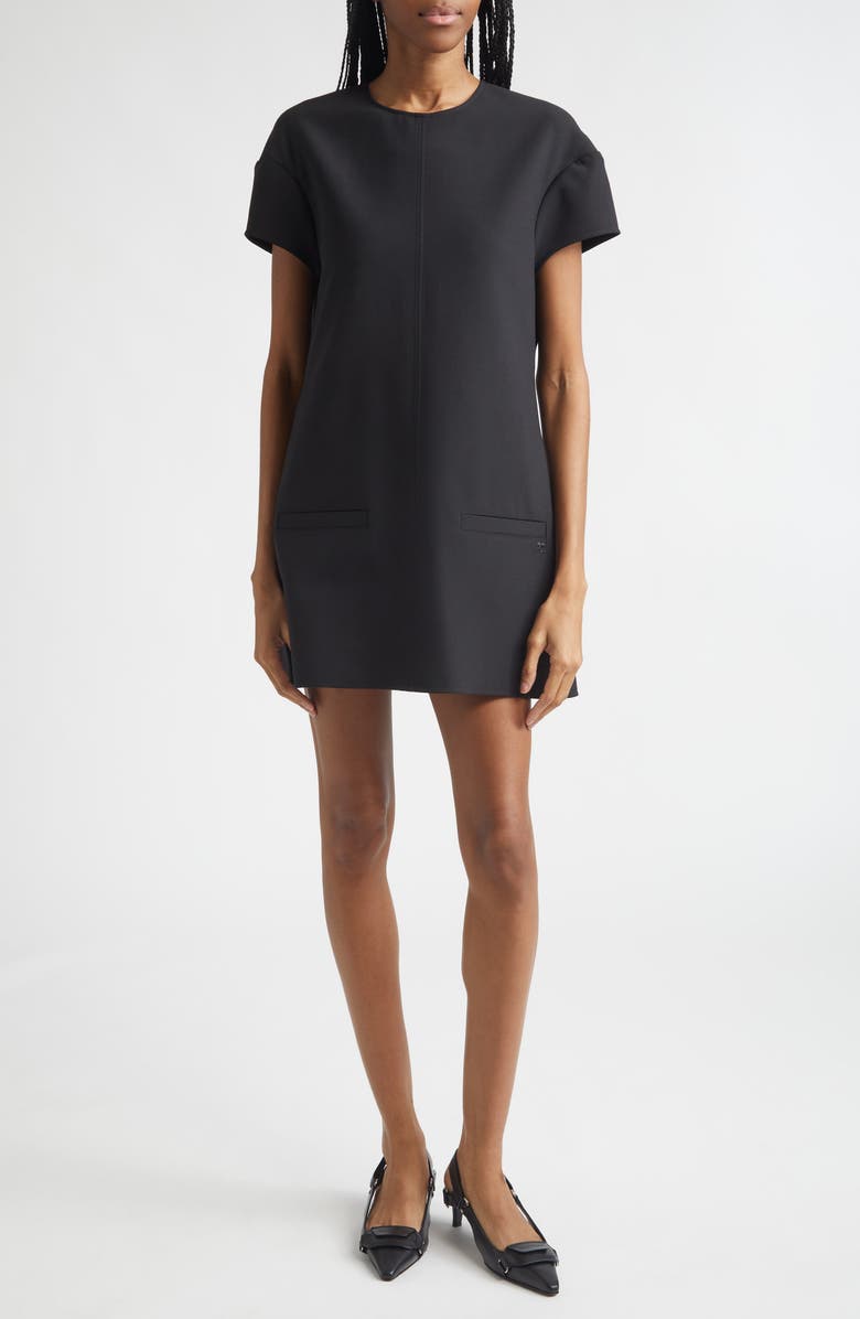 Courrèges Heritage Crepe Minidress, Main, color, Black