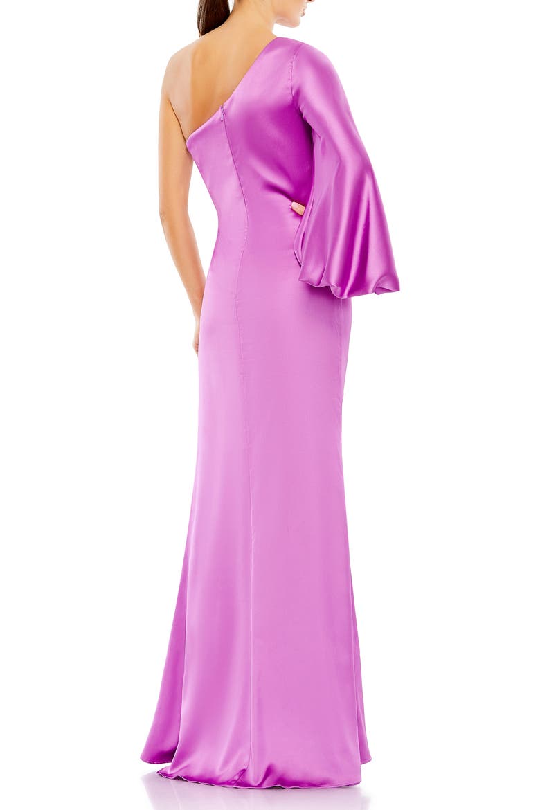 One-Shoulder Trumpet Gown, Alternate, color, ORCHID