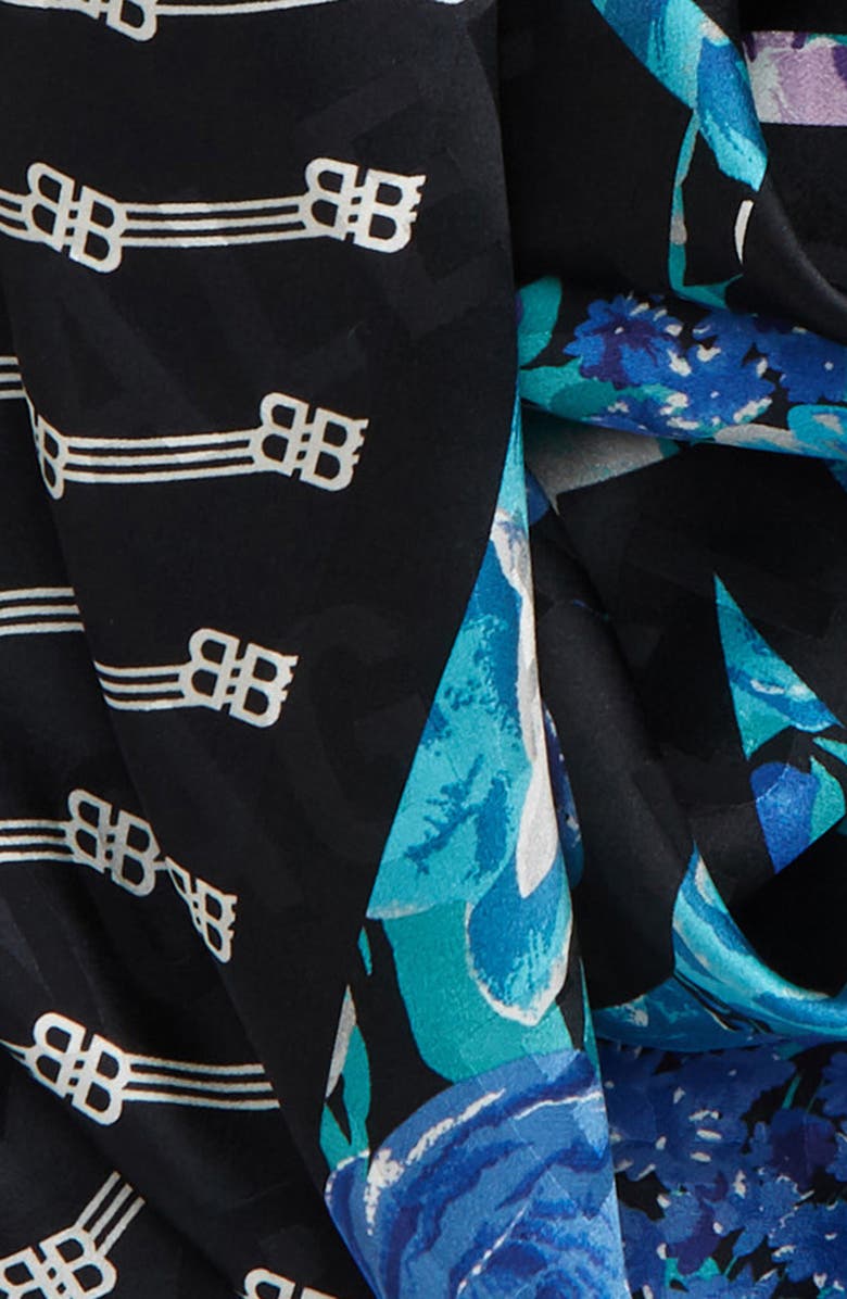 Balenciaga Floral Silk Square Scarf, Alternate, color,