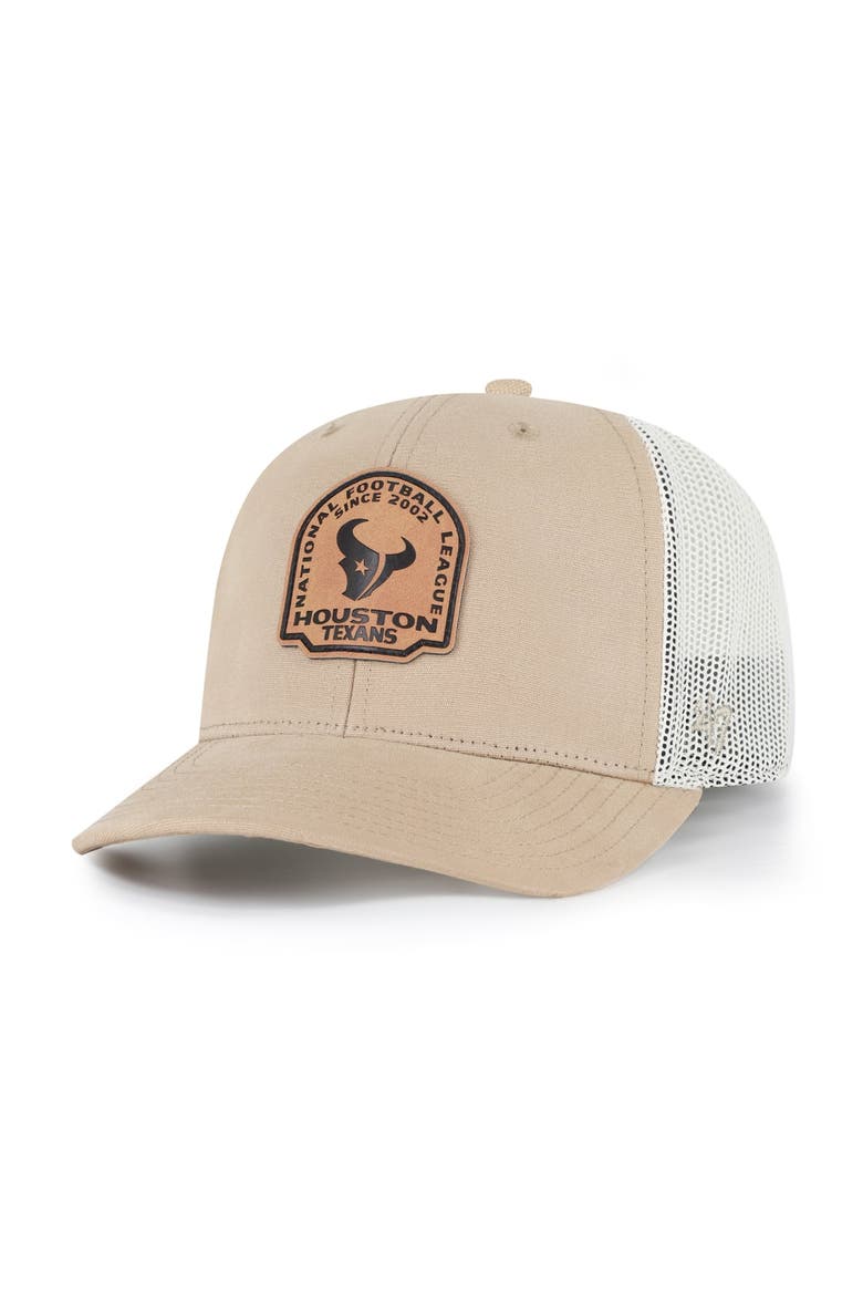 Men's '47 Khaki Houston Texans Bonehide Trucker Adjustable Hat, Main, color, Khaki