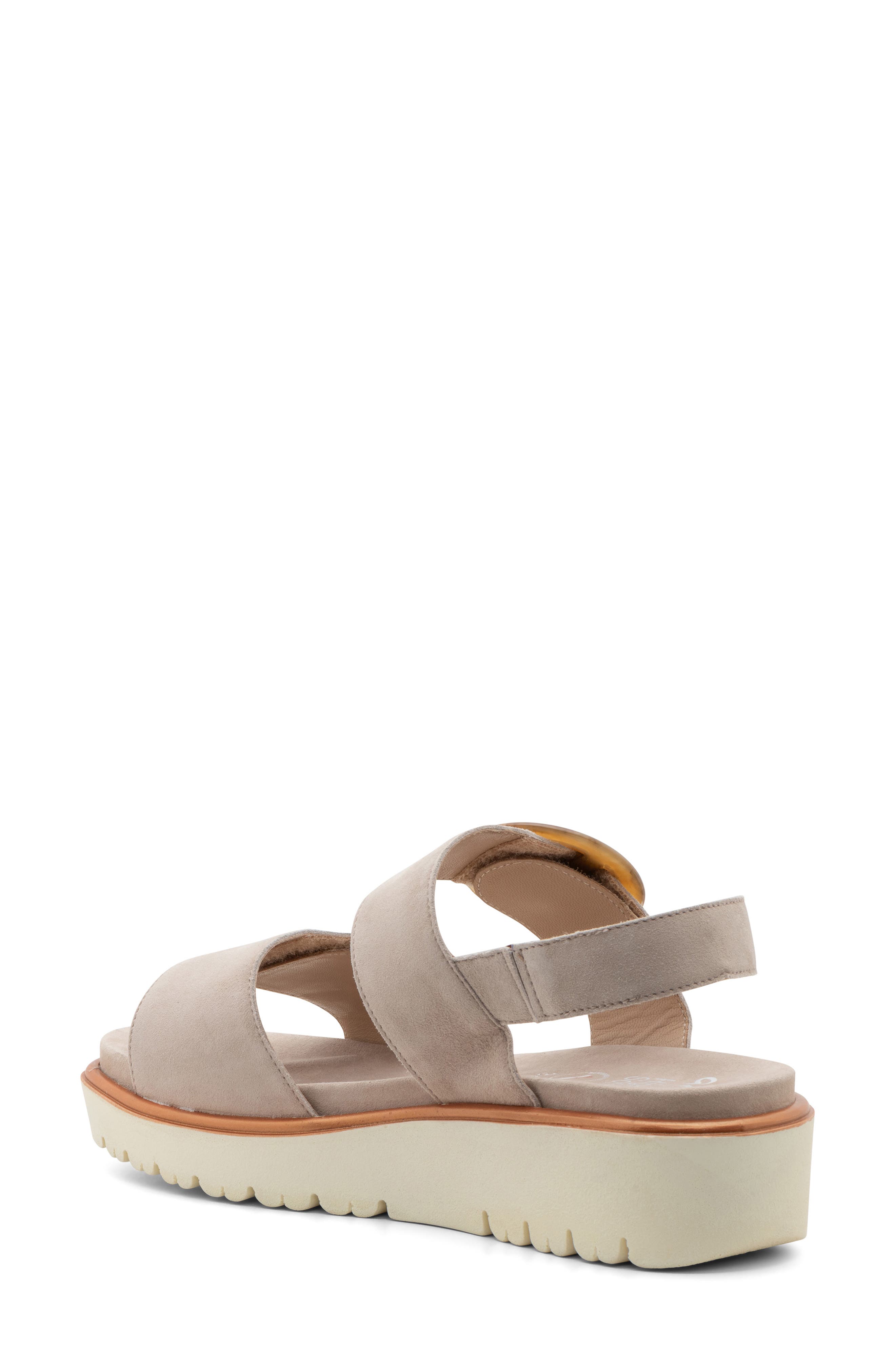 ara Bridgeport Slingback Platform Wedge Sandal, Alternate, color, Sand