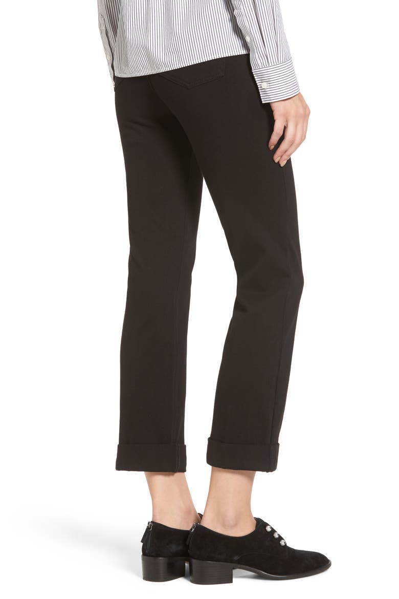 'Lyssentials Boyfriend High Rise Denim Jeans, Alternate, color, BLACK