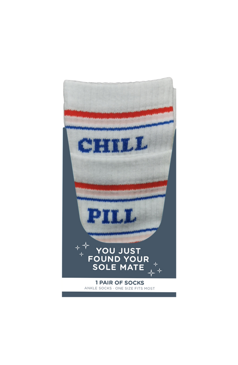 Totalee Gift Chill/Pill Socks Cotton White, Alternate, color, White