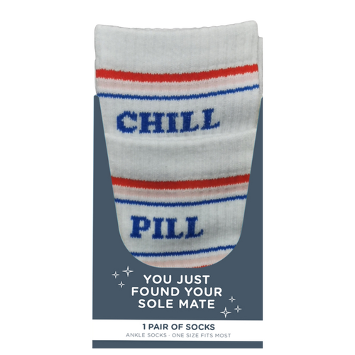 Totalee Gift Chill/pill Socks Cotton White In Multi