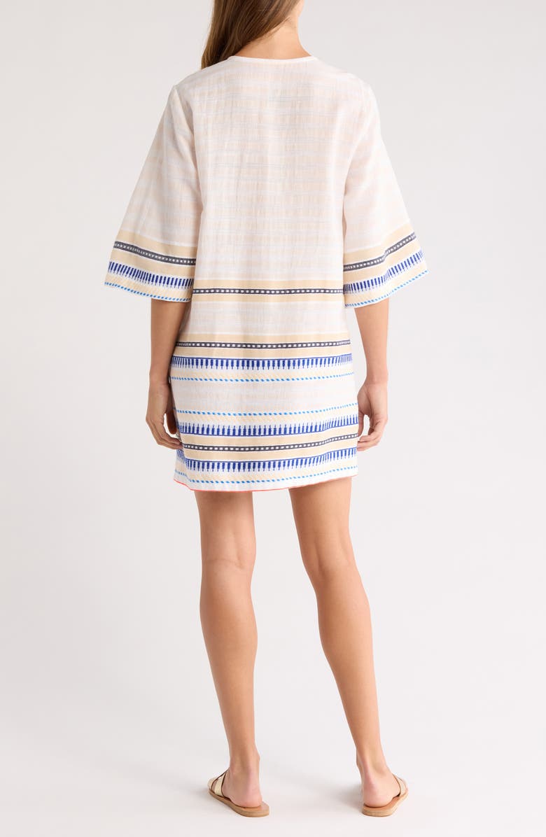 lemlem Belkis Cotton Blend Cover-Up Caftan, Alternate, color, Iniku Shell