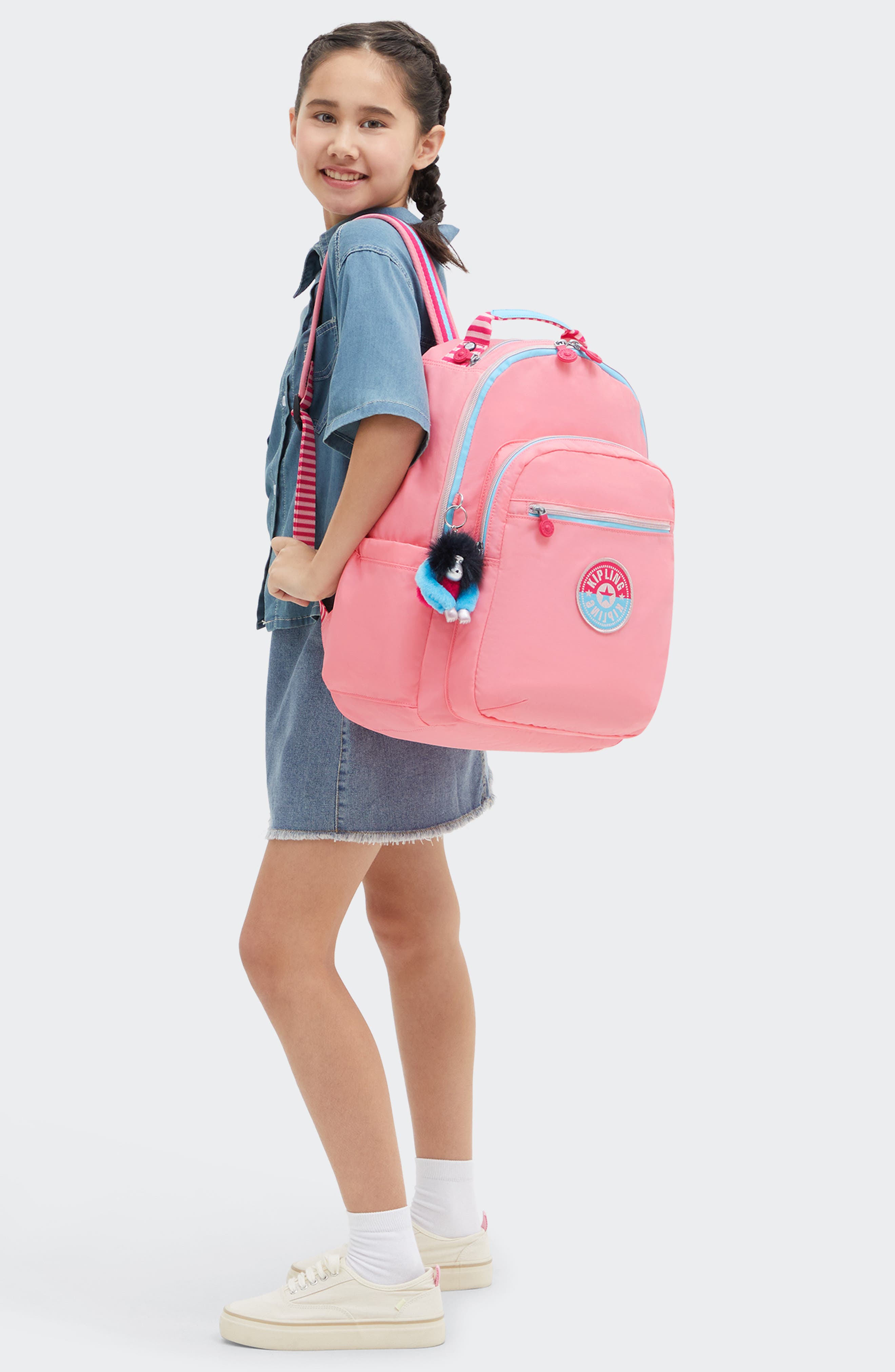 Kipling Kids' Seoul Backpack, Alternate, color, Coral Sea