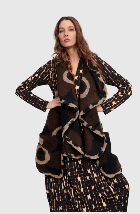 Piped Cozy Draped Vest