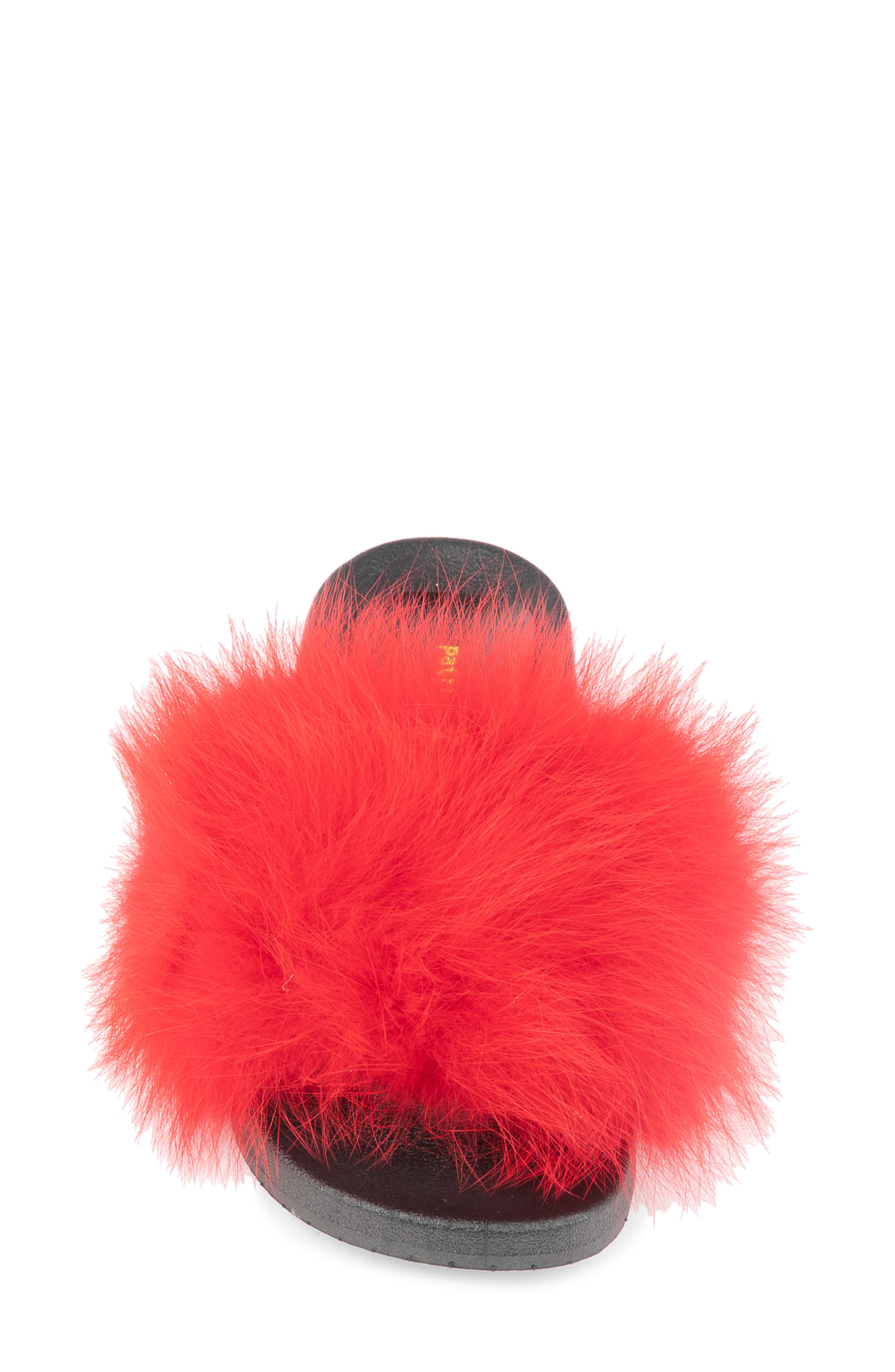 Foxy Genuine Fox Fur Slipper, Alternate, color, RED FUR