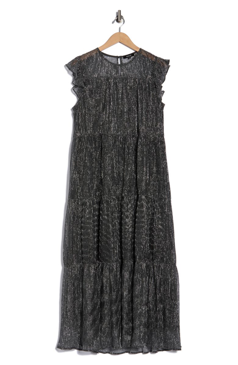 WISHLIST Tiered Pleated Maxi Dress, Main, color, Black