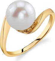 The Pearl Source 14K Gold Freshwater Pearl Felice Ring