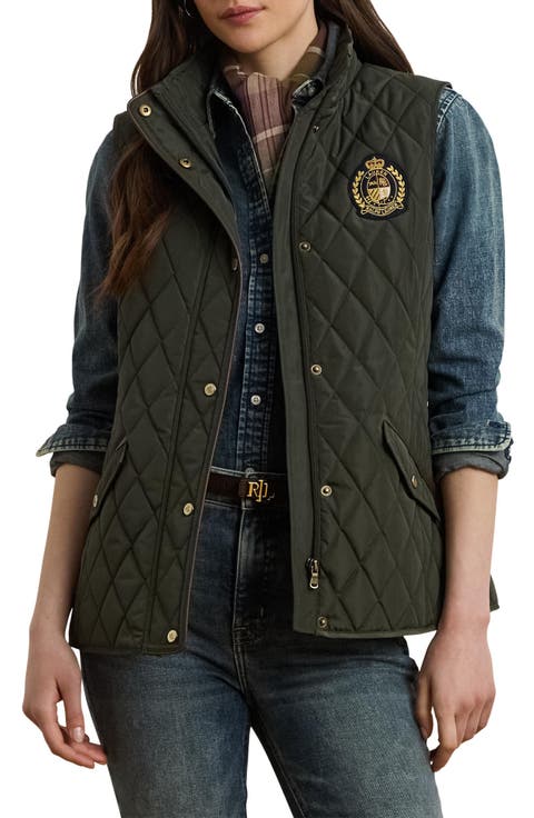 Crest Patch Diamond Quilted Vest