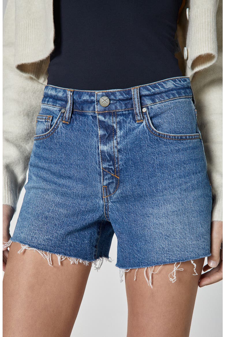 Emma Everlast High Waist Cutoff Denim Shorts, Alternate, color, MEDIUM BLUE